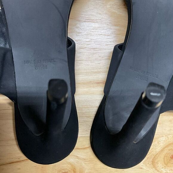 Steve Madden Radar Heels Sandals Black Silver Toned Studded Bands 4.5” Heels 8.5 - Picture 12 of 16